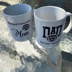 HARVARD Mom and Dad Mug Set - White